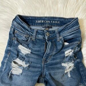 American Eagle Outfitters Women's Ripped Blue Boyfriend Jeans